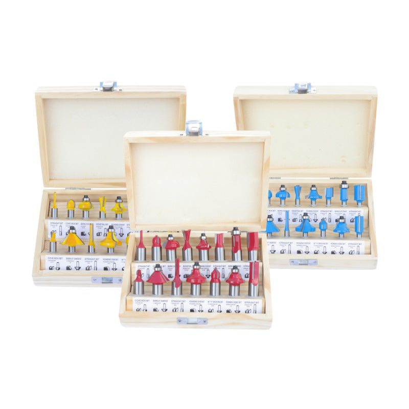 15 Piece Premium Router Bit Set Precision Woodworking Cutter Kit