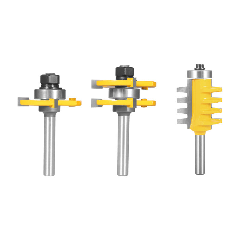 3 PCS Joint Assemble Router Bits Tongue Groove T-Slot Milling Cutter