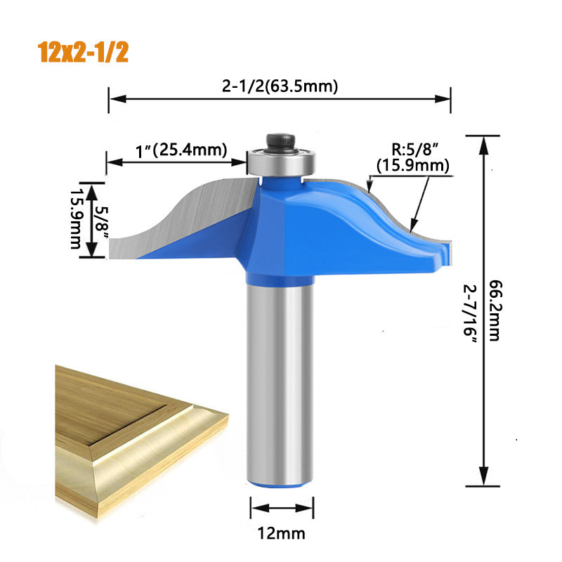 12mm Shank Router Bit Round Over Raised Panel Cabinet Door Window Router Bit for Woodworking Milling