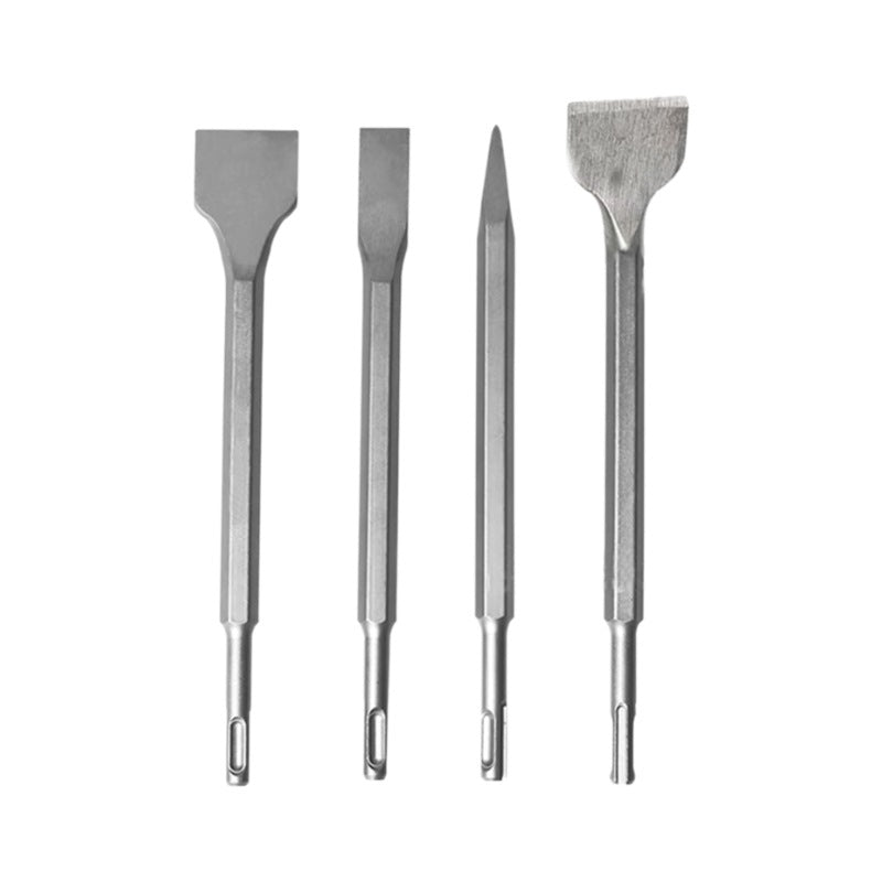 4 Pieces Electric Hammer Chisel Bit Kit Round Shank 2 Wide 40CR