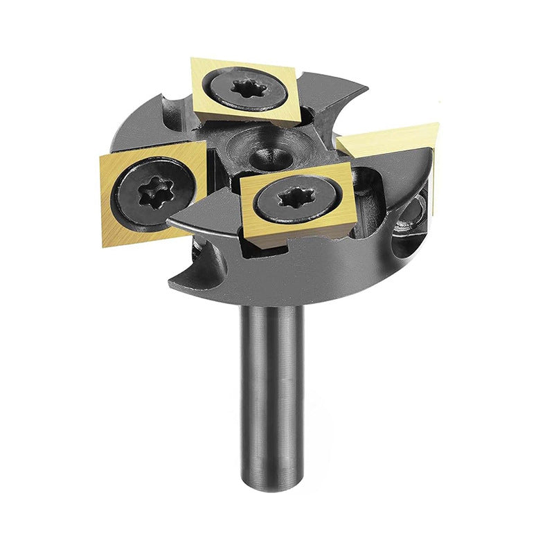 ATS Coated Insert Surfacing Rabbeting Flycutter 2+2 Flute Router Bit with Replaceable Carbide Inserts
