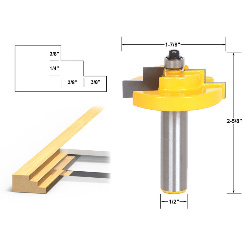 Stepped Rabbet Picture Frame Router Bit For 1/4