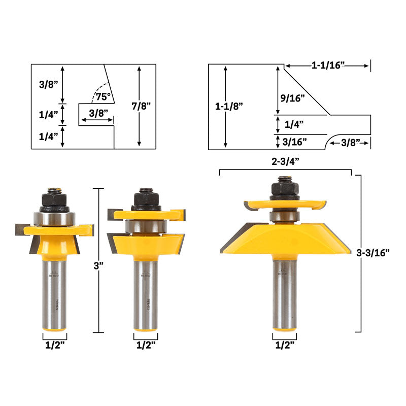 Flush Trim Template Router Bit Set