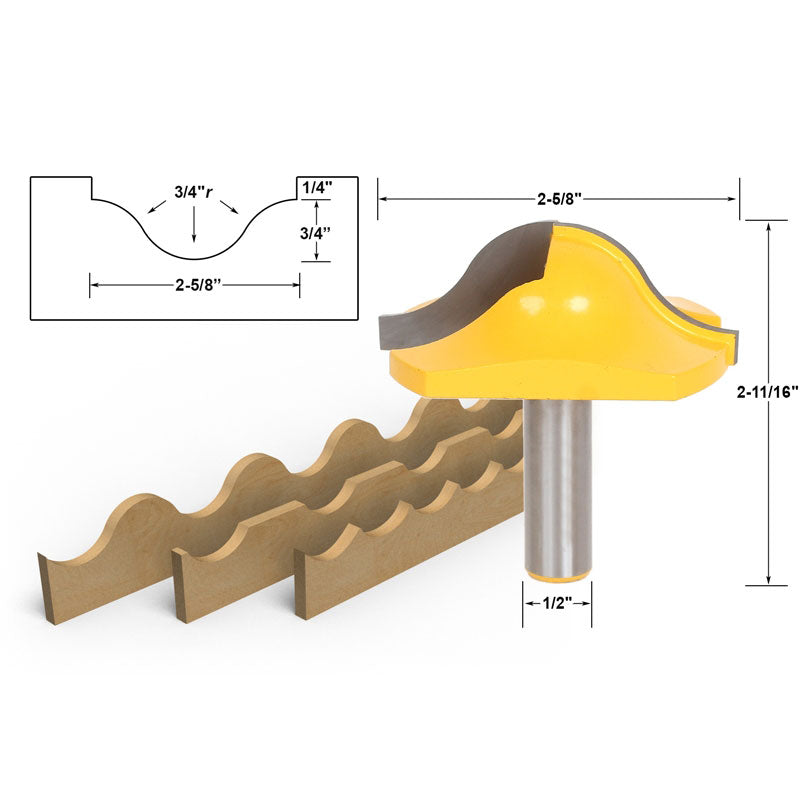 Deep Ogee Groove Medium 1/2