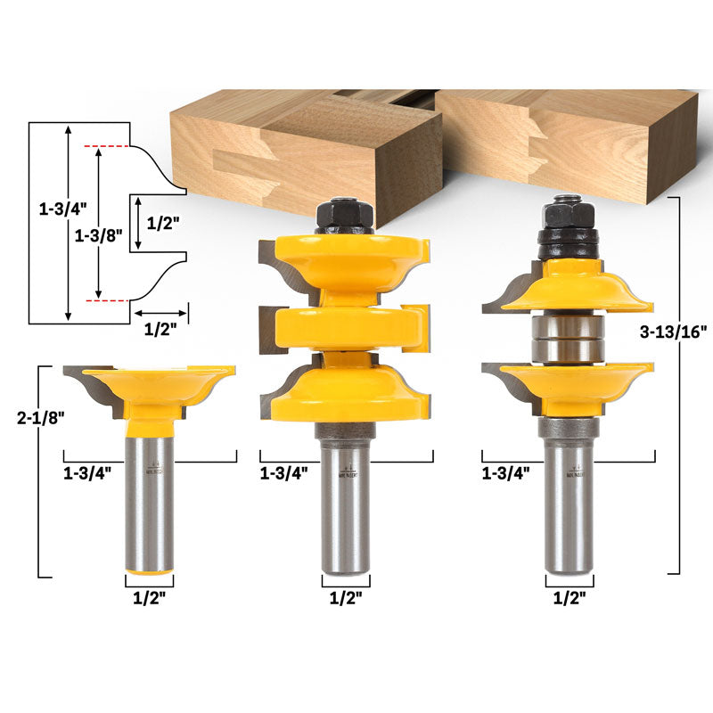 3 PCS Entry Door with Tenon Cutter 1/2