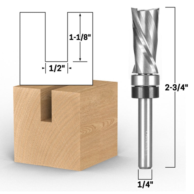 Top Bearing Upcut Ultra Performance Flush Trim 1 1/8