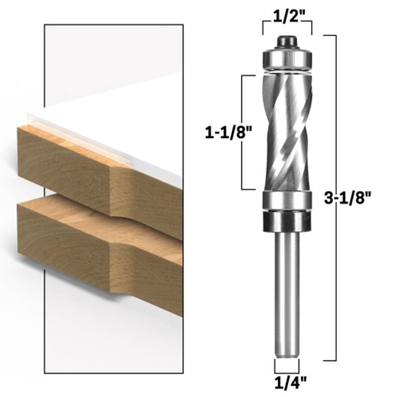 Top & Bottom Bearing Upcut Ultra Performance Flush Trim 1 1/8