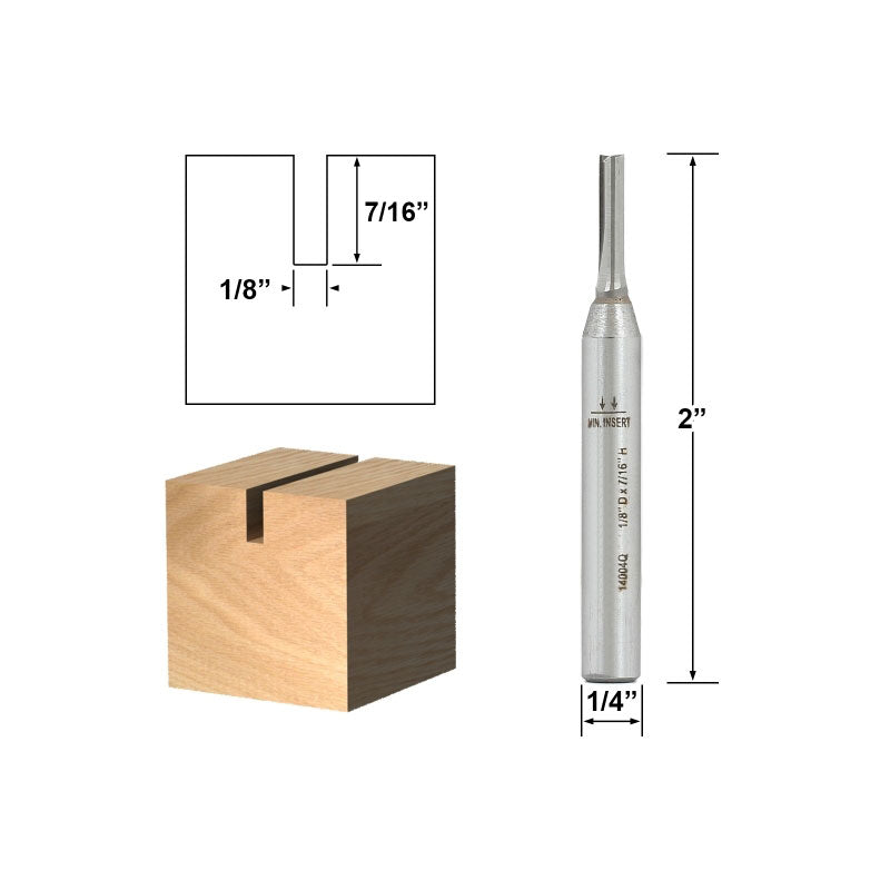 Solid Carbide Insert Straight 1/8