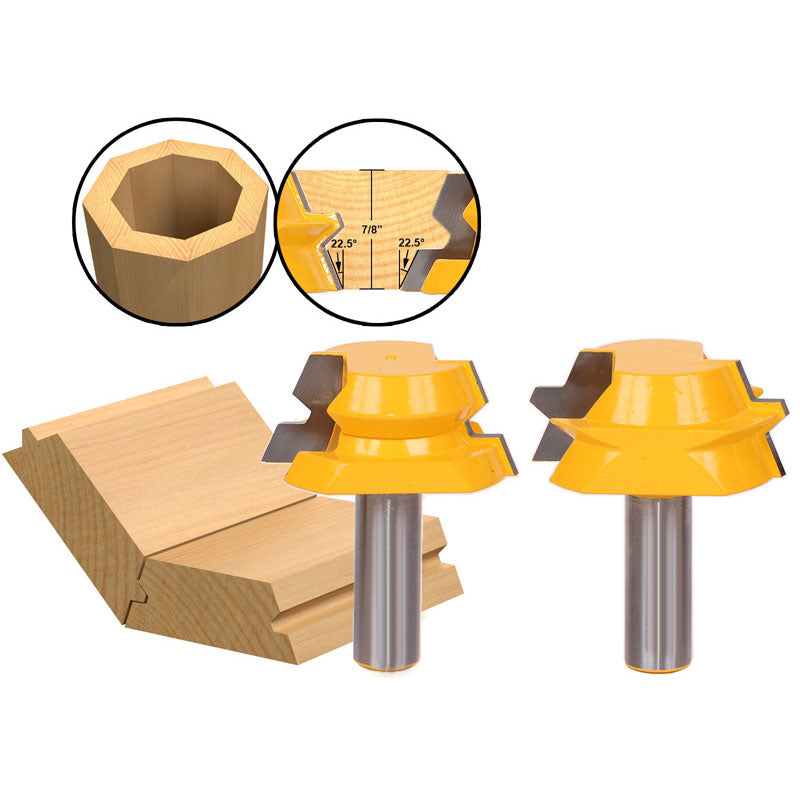 Lock Miter Router 22.5 Degree Glue Joinery 1/2
