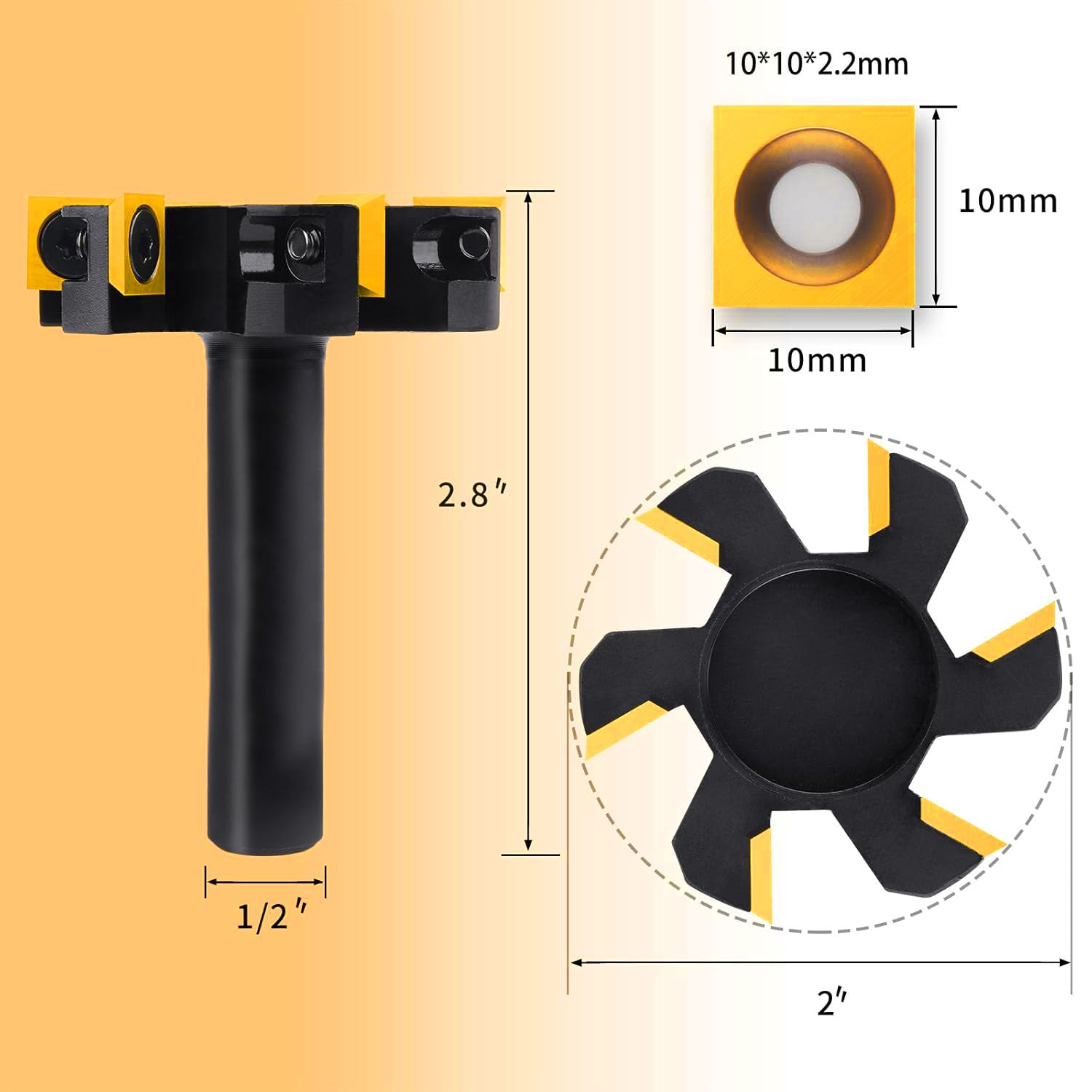 CNC Spoilboard Surfacing Router Bit, 1/2