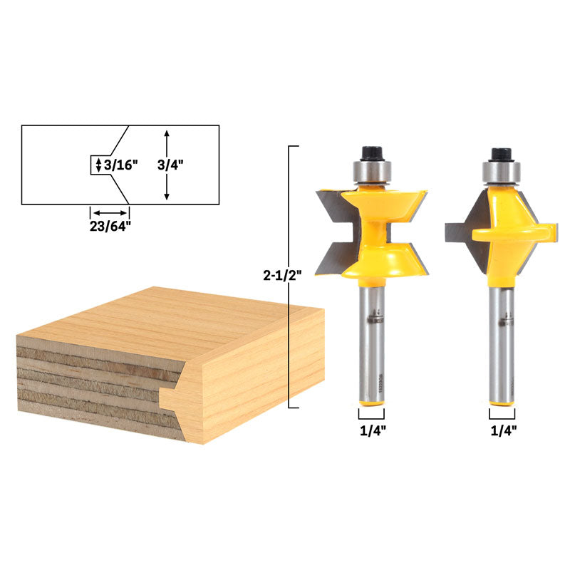 Small 2 Bit Tongue and Groove Edge Banding 1/4