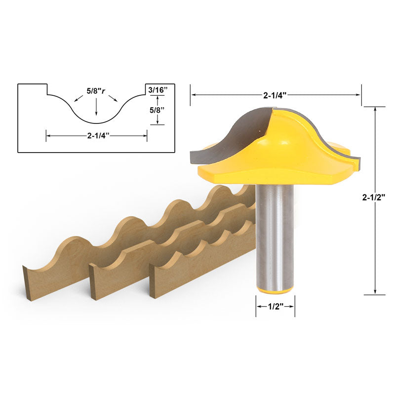 Deep Ogee Groove Small 1/2