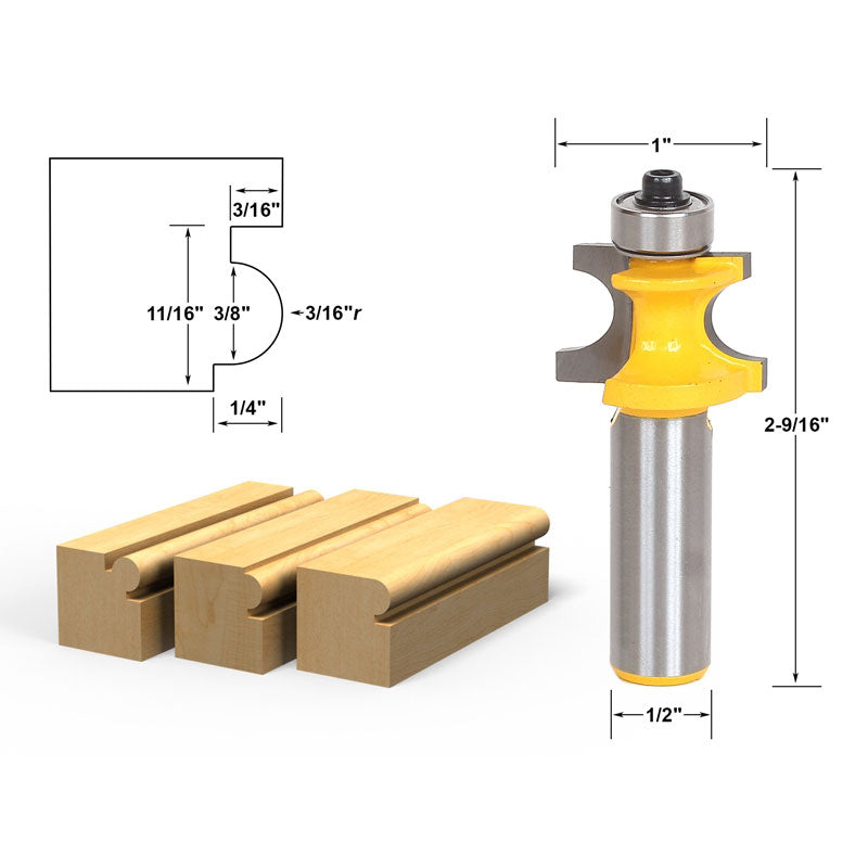 Bullnose Beading Router Bit 3/16