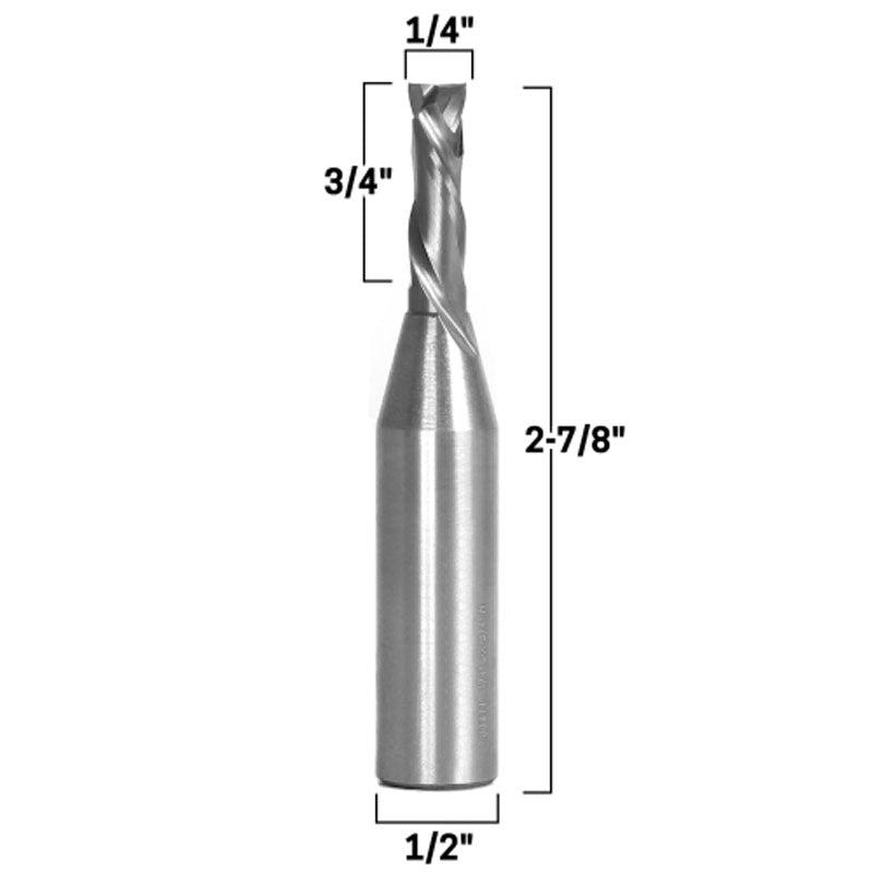 2 Flute Compression Cut Spiral End Mill 1/4