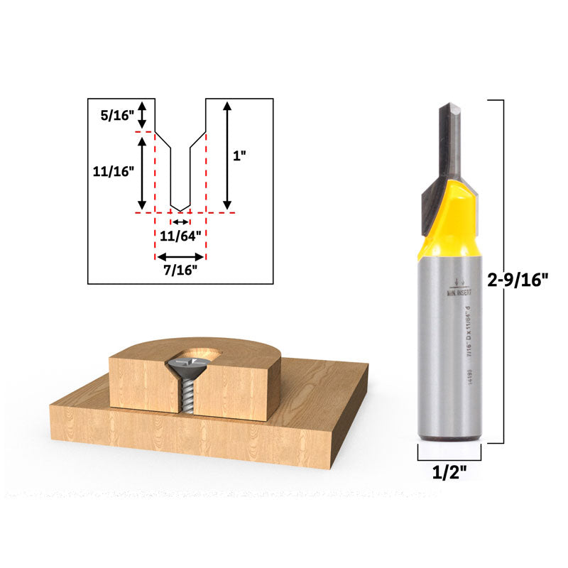Counter Sink & Screw Slot 1/2