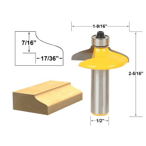 Ogee Cabinet Door Edge Router Bits Euro Style 1/2-Inch Shank
