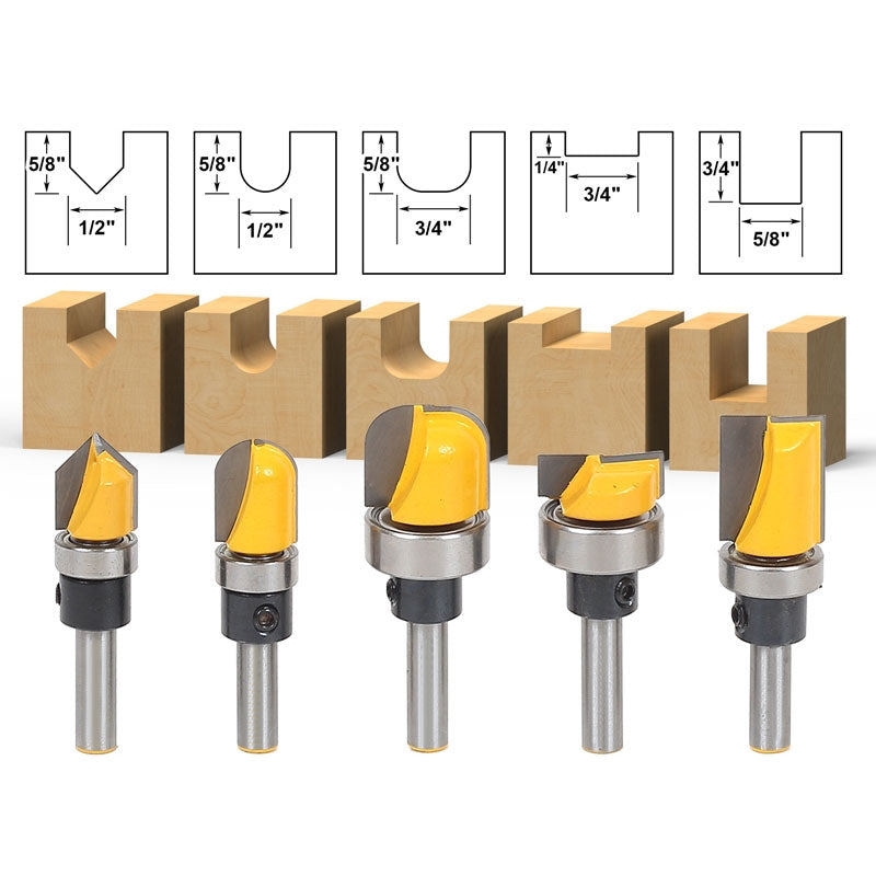 Trim Router Bit Set 1/4