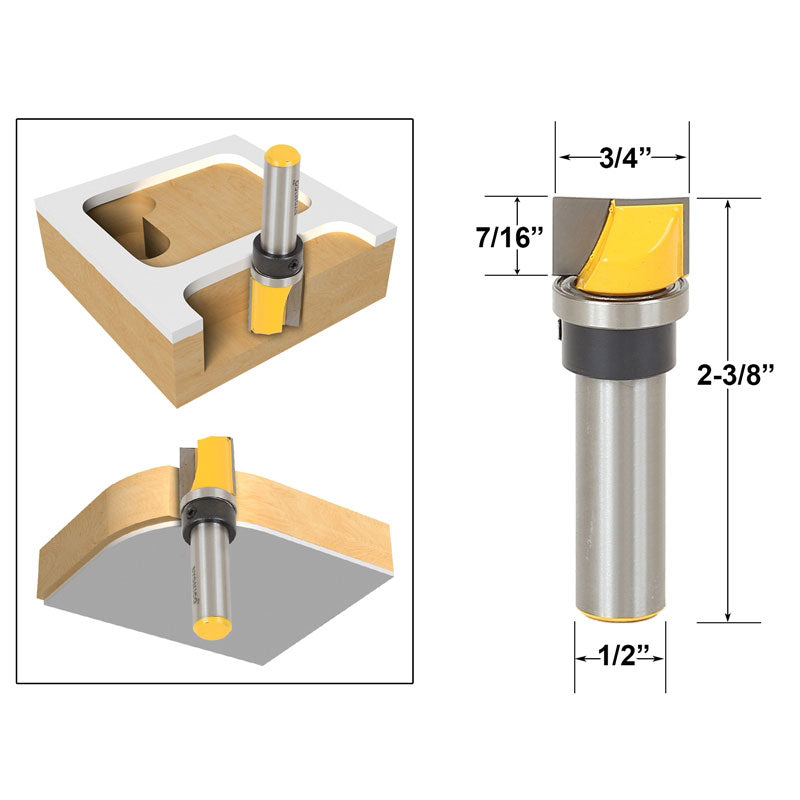 Mortise/Template Trim Bottom Cleaning 1/2