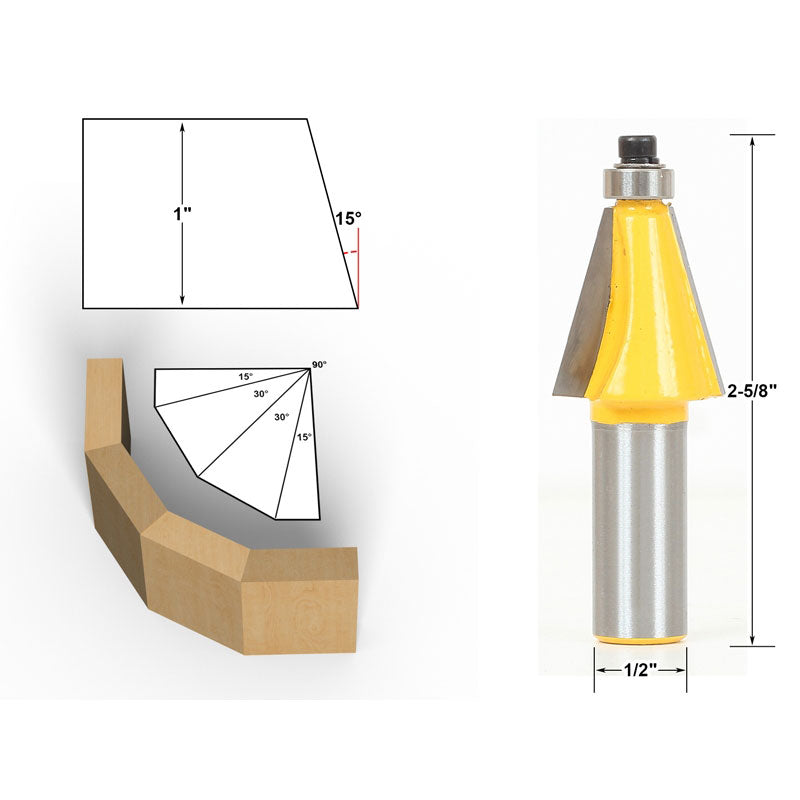 15° Chamfer & Bevel Edging 1/2