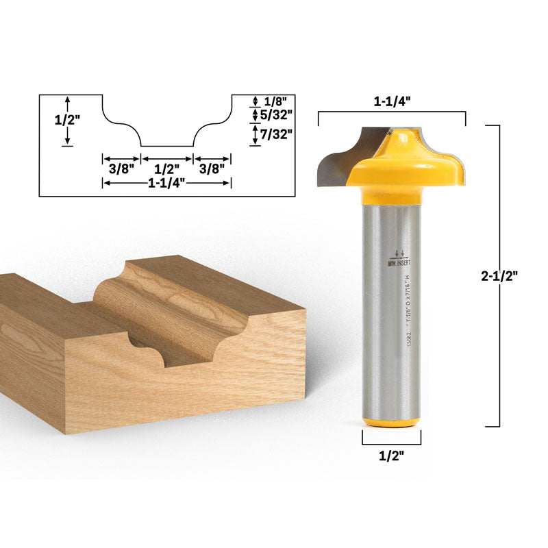 Traditional Ogee CNC Cabinet Door Rail & Stile 1/2