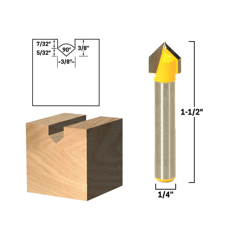 90° V Groove Template 3/8