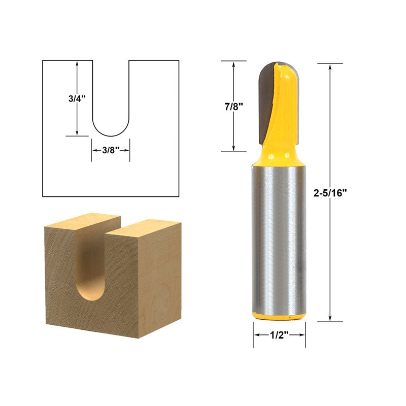 Core Box Round Nose 3/8