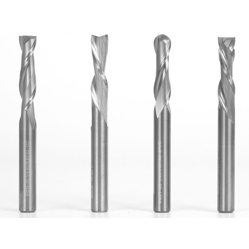 4 Bit Solid Carbide Endmill CNC Router Bit Set 1/4
