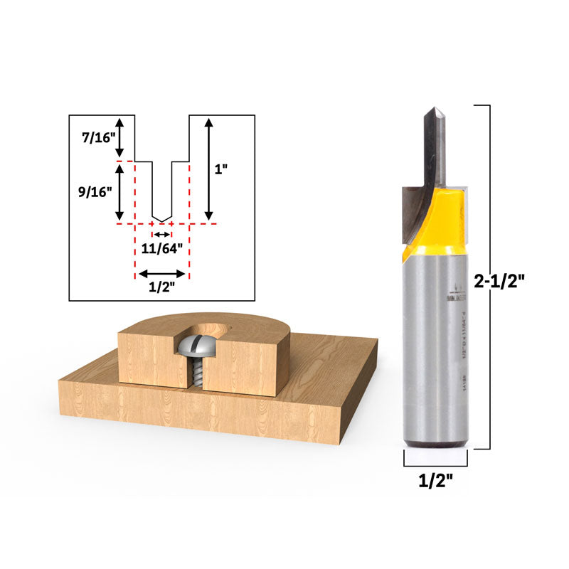 Counter Bore & Screw Slot 1/2